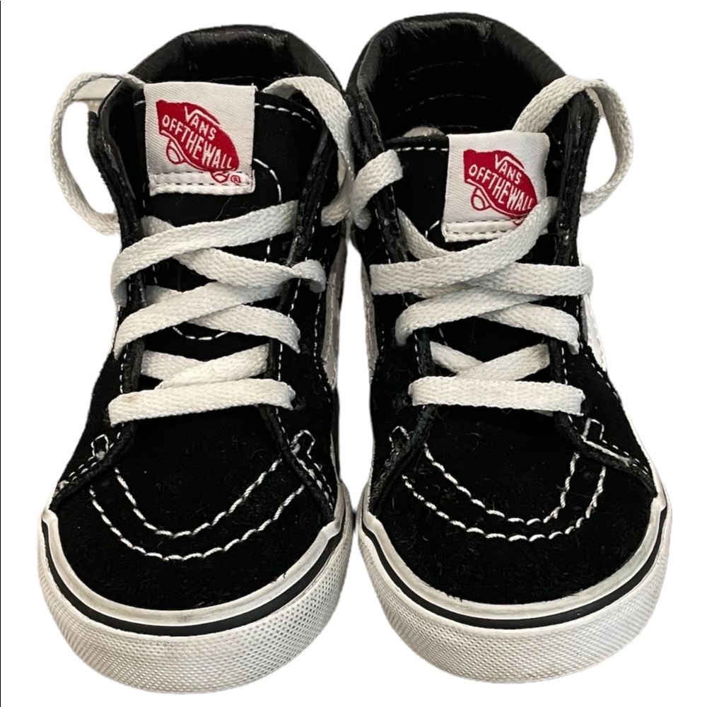 Vans black/white Toddler Size 6 Gently worn